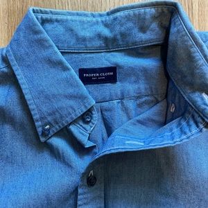 Proper Cloth Blue Chambray Botton Down Shirt